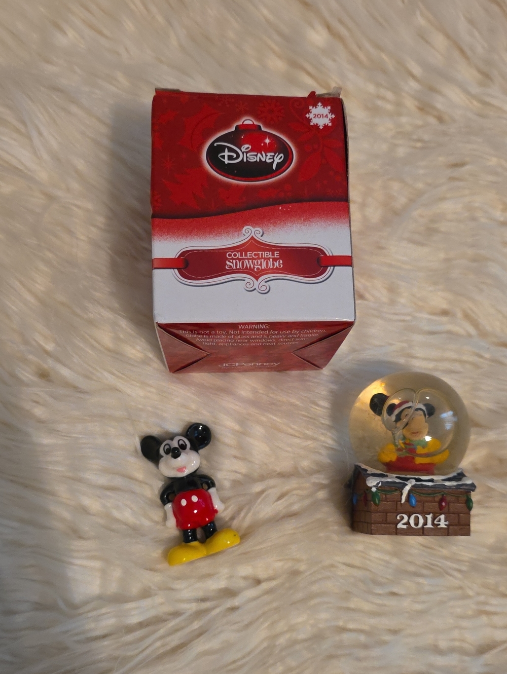 Disney Red, Black, Yellow Snowglobe with Mini Mickey Figure